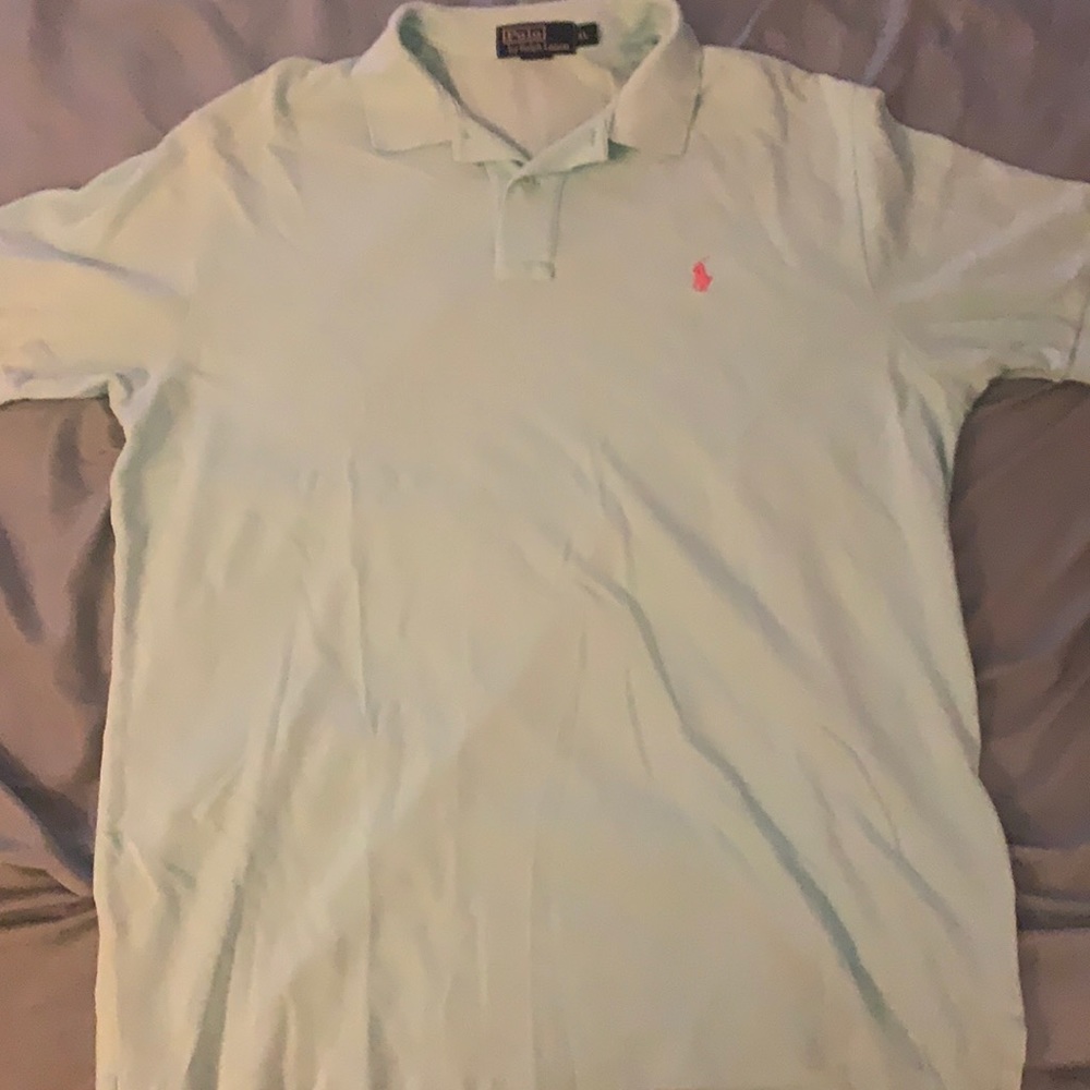 Mint Green Solid Short Sleeve Raulp Lauren Polo